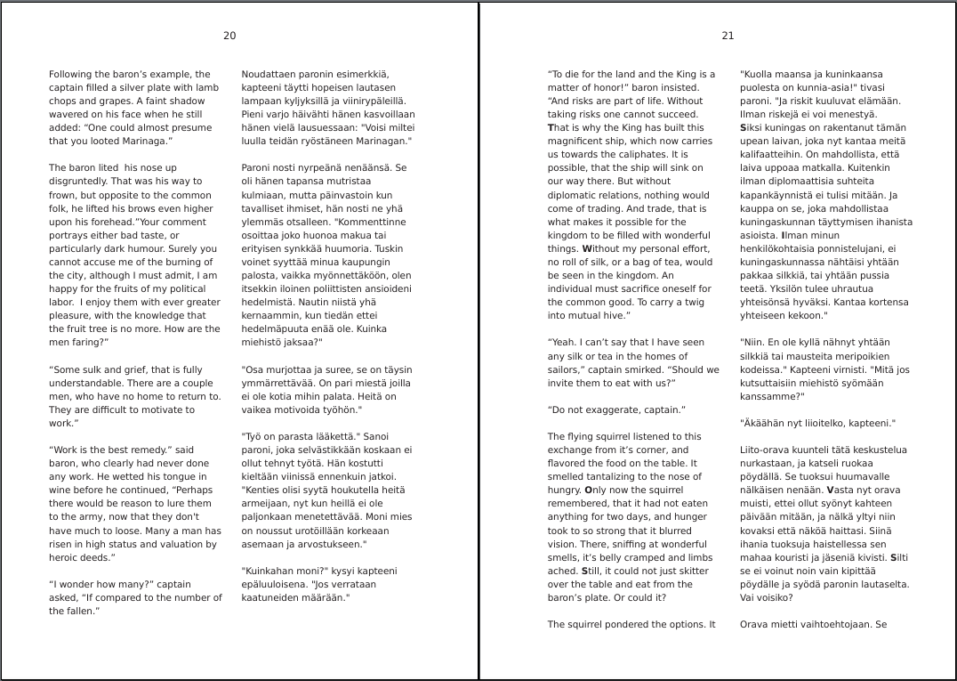 A text sample from within the book. Features one opening.